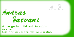 andras hatvani business card